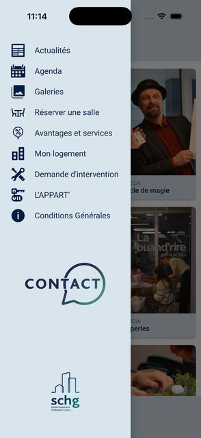 App mobile — menu